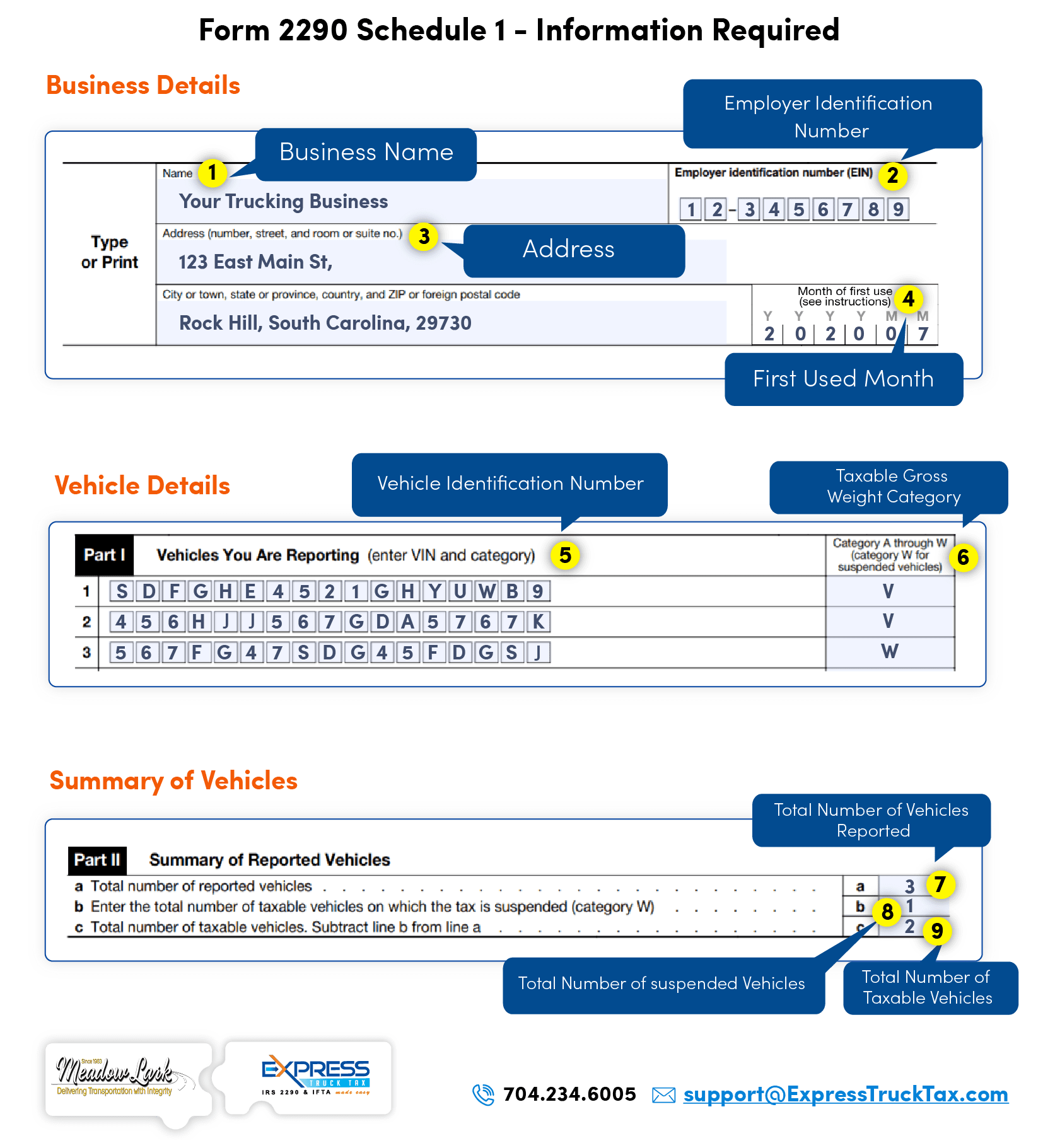 Meadowlark2290 Transportation Form 2290 Schedule 1